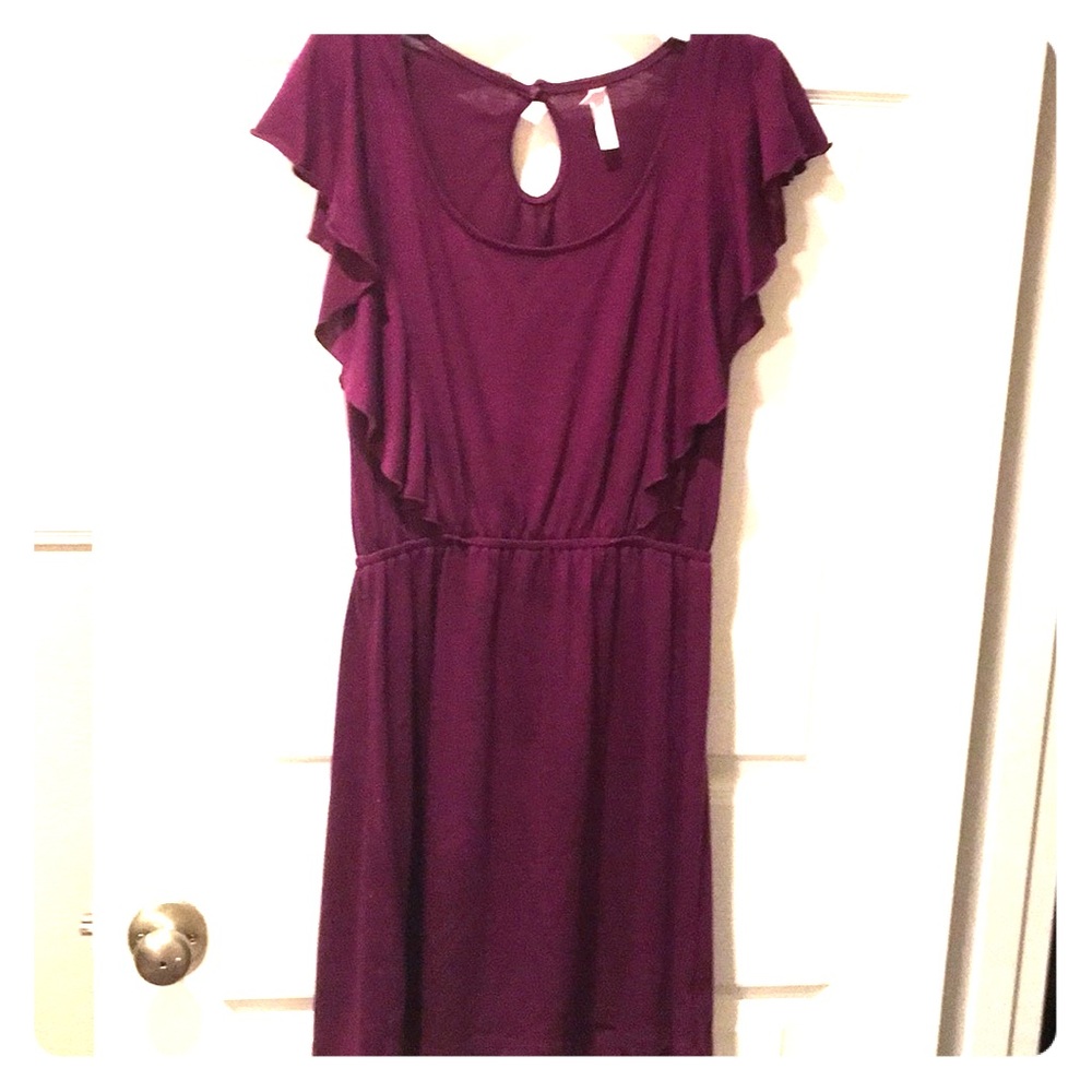 Burgundy ruffle dress